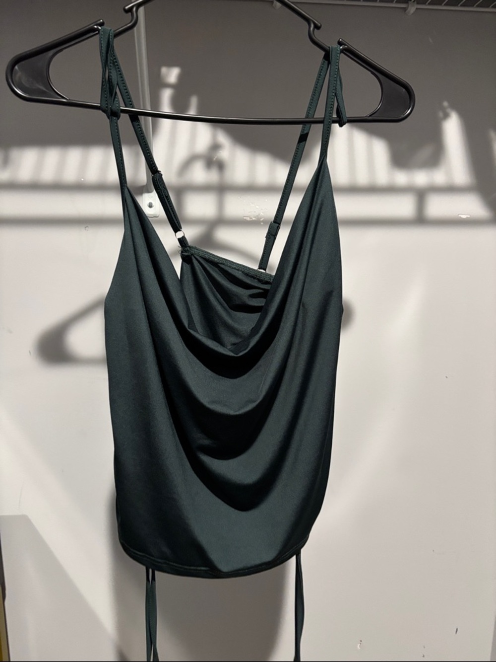 Women's Draped Cowl Neck Camisole Tank Top - Dark Teal